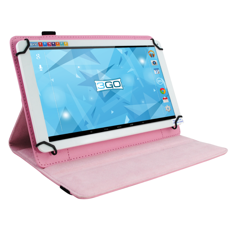 3GO Capa Universal CSGT26 Rosa para Tablets 7" Suporte Giratório
