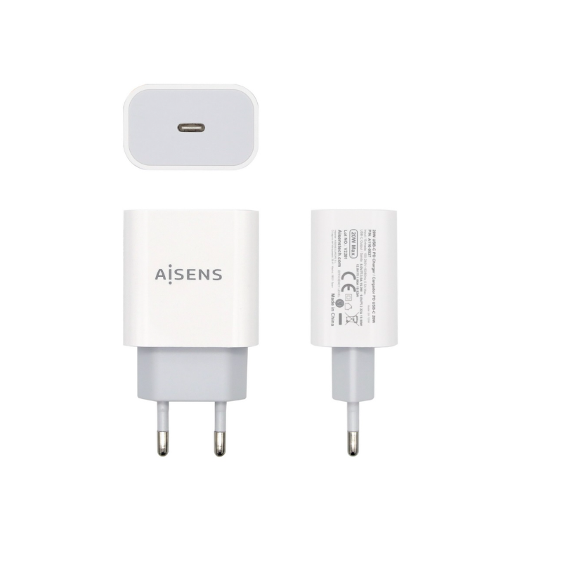 AISENS Carregador USB-C PD3.0 20W (Branco) - A110-0537