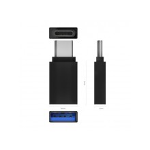 Aisens Mini Adaptador USB 3.2 para USB-C Fêmea/Macho Alumínio Preto