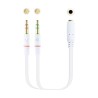 Cabo de Divisão Áudio Nanocable Jack 3,5/F - 2x Jack 3,5/M 20CM Branco