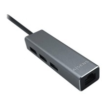 Aisens Hub USB 3.2 Para 3 USB + RJ45 15cm Grey | A106-0401