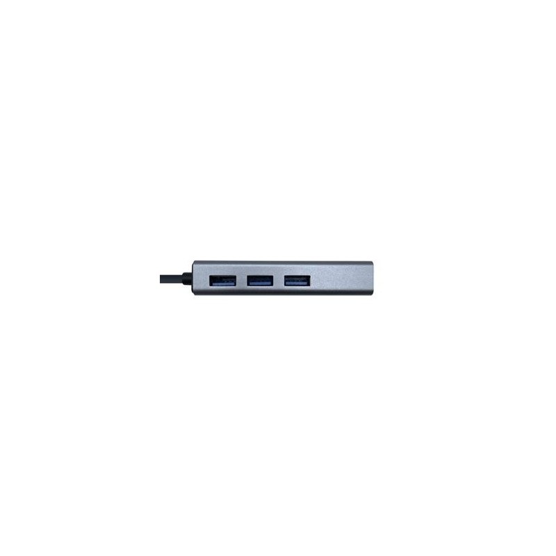 Aisens Hub USB 3.2 Para 3 USB + RJ45 15cm Grey | A106-0401