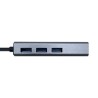 Aisens Hub USB 3.2 Para 3 USB + RJ45 15cm Grey | A106-0401