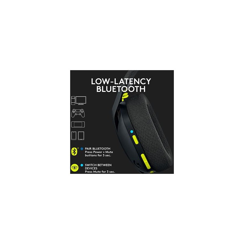 Headset Logitech G435 Lightspeed Wireless Gaming Preto