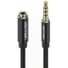 Cabo Áudio Estéreo VENTION Bhcbg/ Jack 3.5 Macho Jack 3.5 Fêmea/ 1.5M/ Preto