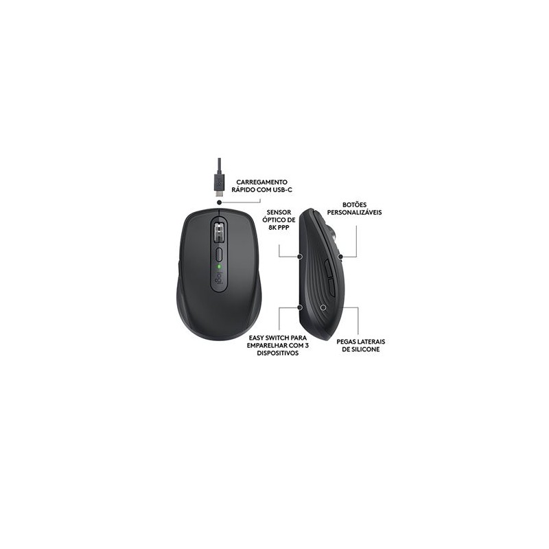 ** ReUse GRADE A ** Rato Bt LOGITECH Mx Anywhere 3S Graphite