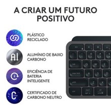 ** ReUse GRADE A ** Teclado LOGITECH MX Keys S (Wireless - Idioma Português - Teclado Numérico)