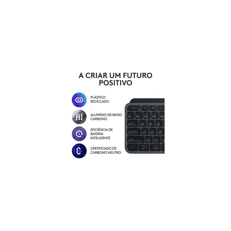 ** ReUse GRADE A ** Teclado LOGITECH MX Keys S (Wireless - Idioma Português - Teclado Numérico)
