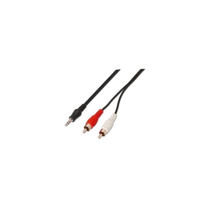 Cabo de Áudio Aisens (Jack 3.5mm - RCA - 1.5 m - Preto)