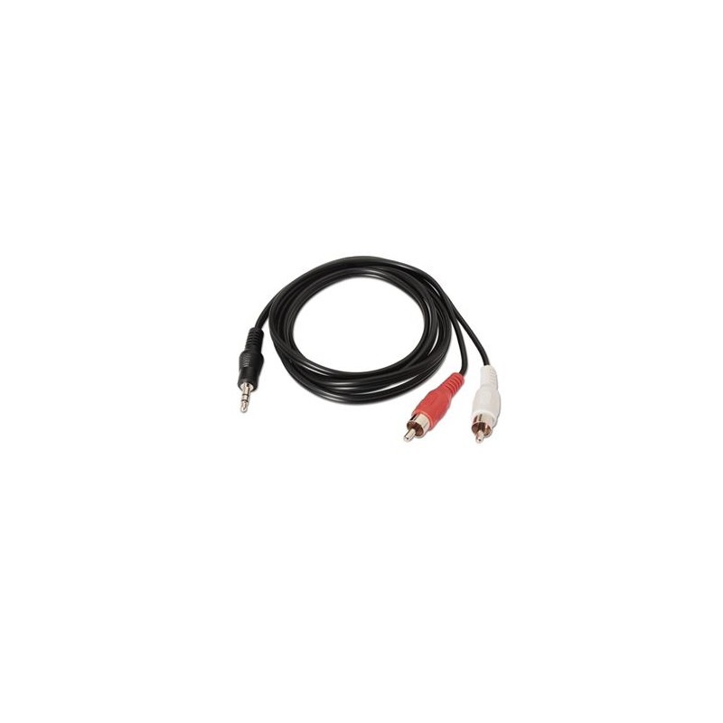 Cabo de Áudio Aisens (Jack 3.5mm - RCA - 1.5 m - Preto)