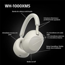 Auscultadores Noise Cancelling Bluetooth Sony WH-1000XM5 - Silver