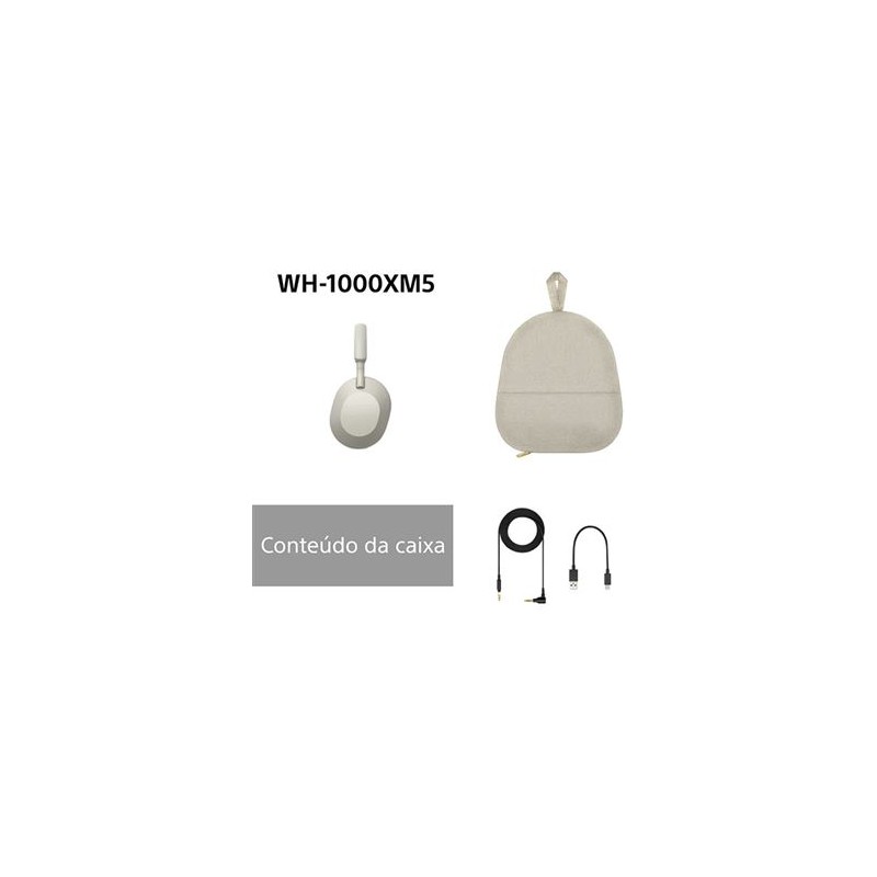 Auscultadores Noise Cancelling Bluetooth Sony WH-1000XM5 - Silver