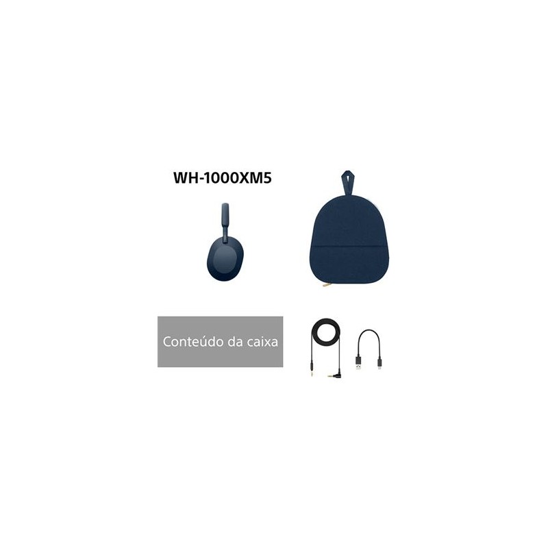 Auscultadores Noise Cancelling Bluetooth Sony WH-1000XM5 - Azul