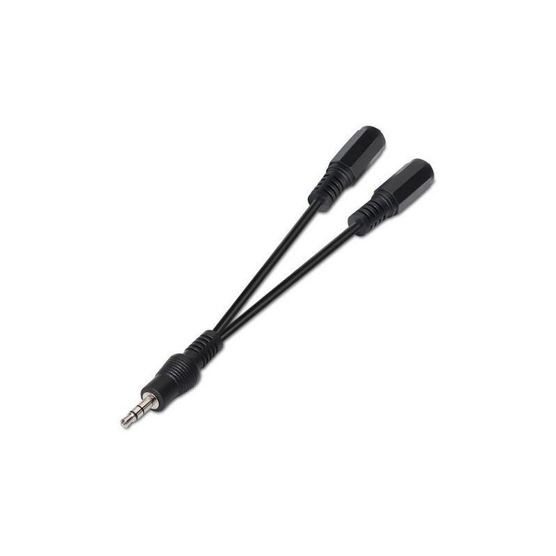 Duplicador de Jack NANOCABLE (0.15 m - Jack 3.5mm - Preto)