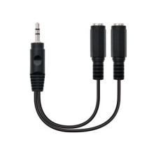 Duplicador de Jack NANOCABLE (0.15 m - Jack 3.5mm - Preto)