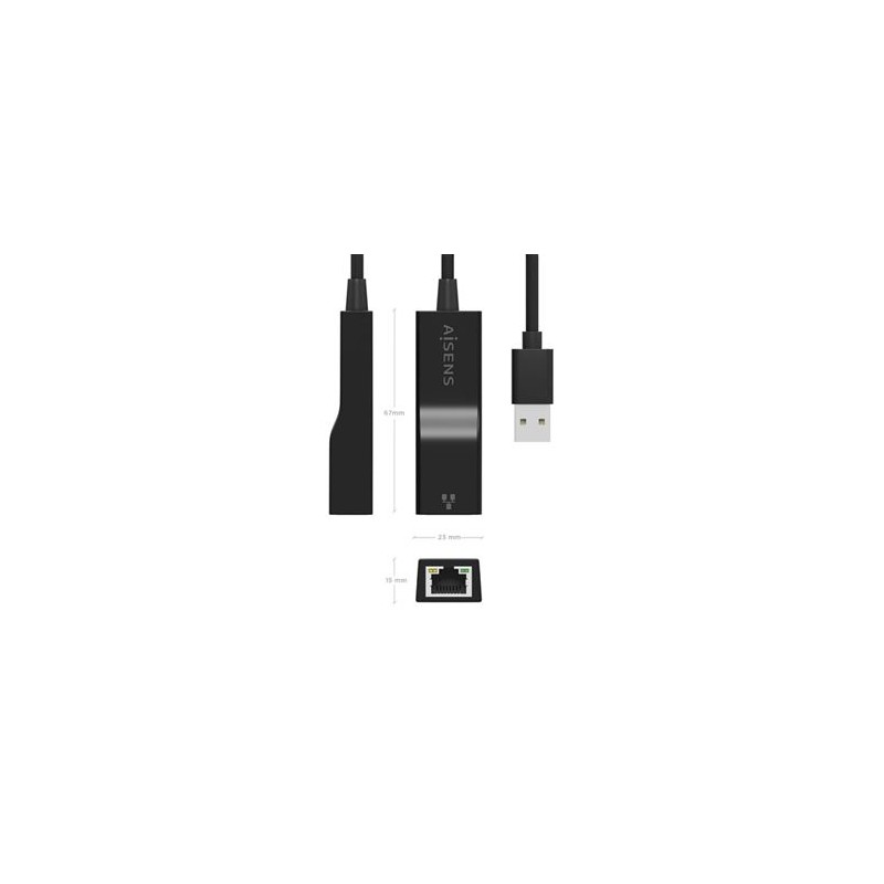 Aisens Adaptador USB 3.0 a Ethernet RJ45 15cm - ADAPTAAISA106-0766