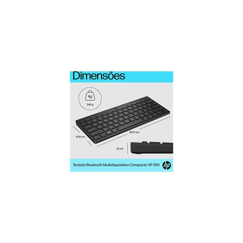 Teclado HP 350 (Bluetooth - Idioma Português - Preto)