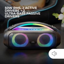 Coluna Portátil Mars Gaming MS-PULSE RGB Bluetooth 50W Preta