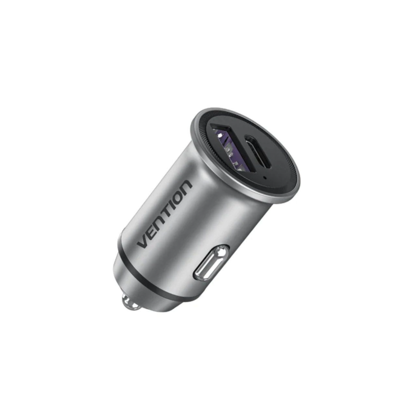 Carregador de Carro Vention 1x USB-Tipo C + 1x USB 30W