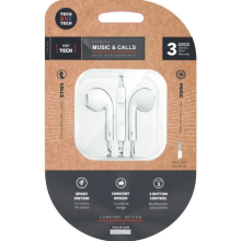 Auriculares Com Fio c/ Micro Jack 3.5mm de 1.20m Brancos TechoneTech