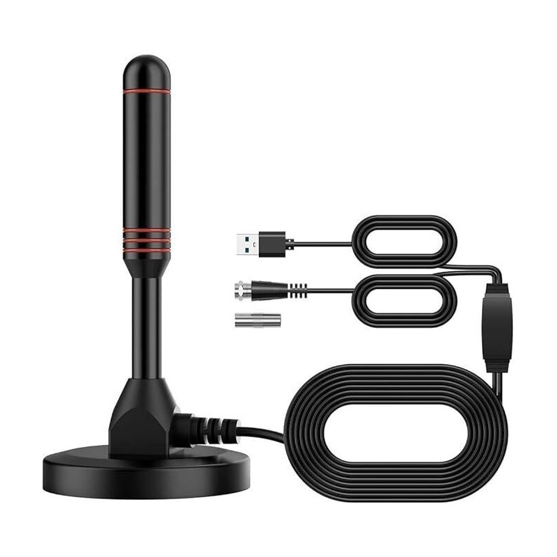 Vecys Antena TV digital DVB-T2 DTMB c/ base magnética 5 m USB e TV