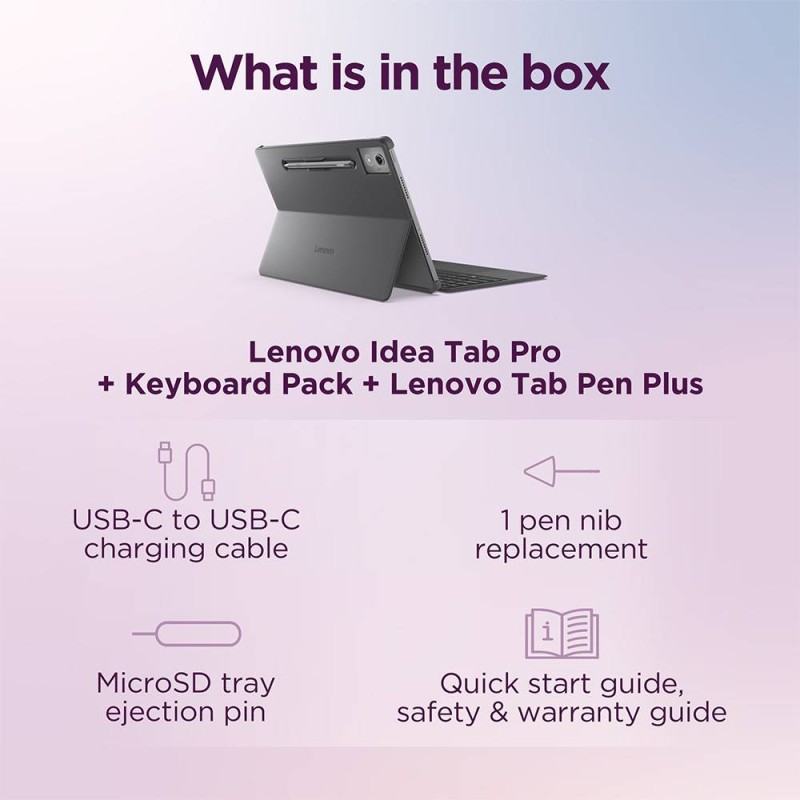 Tablet LENOVO IdeaTab Pro (12,7'' - 256 GB - RAM: 8 GB - Cinzento) + Pen + Teclado