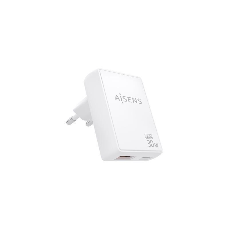 Carregador de Dispositivos Móveis USB-C e USB-A 30W - Aisens ASCH-30W2P074-W