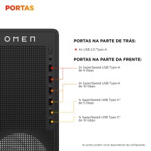 Desktop Gaming HP OMEN TG03-0038np (AMD Ryzen 5 8400F - NVIDIA GeForce RTX 5060 - RAM: 32 GB - 1 TB)