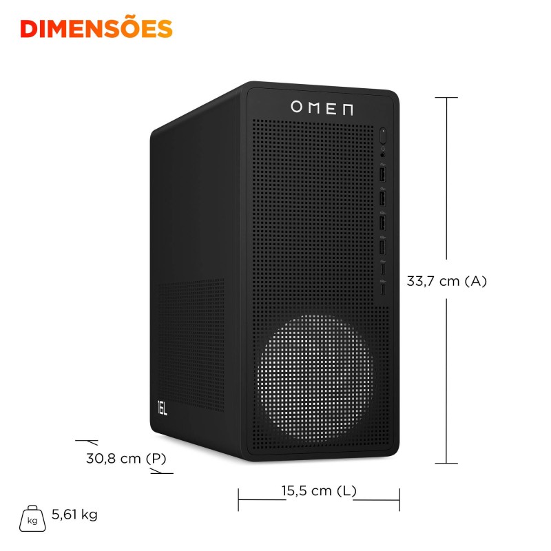 Desktop Gaming HP OMEN TG03-0038np (AMD Ryzen 5 8400F - NVIDIA GeForce RTX 5060 - RAM: 32 GB - 1 TB)
