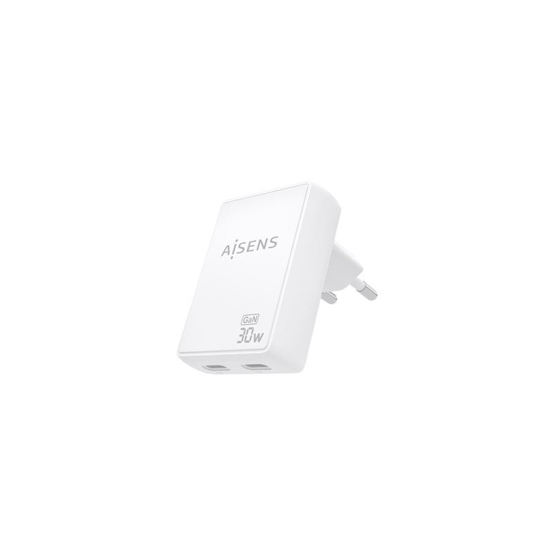Carregador de Dispositivos Móveis 2x USB-C 30W - Aisens ASCH-30W2P075-W