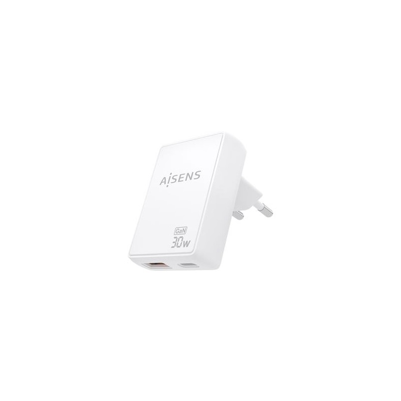 Carregador de Dispositivos Móveis USB-C e USB-A 30W - Aisens ASCH-30W2P074-W