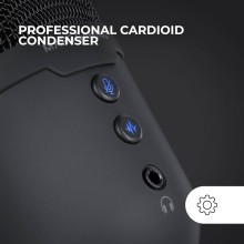 Microfone Cardióide Mars Gaming MMIC-CX RGB 48Khz 16-bit USB Preto