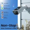 Câmara de Vigilância WiFi Exterior Solar - 2K com Bateria, Sirene, Visão Noturna a Cor, IP65