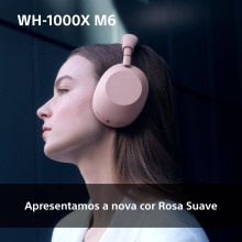 Auscultadores Bluetooth SONY WH 1000XM6 (Over Ear - Noise Cancelling - Microfone - Rosa)