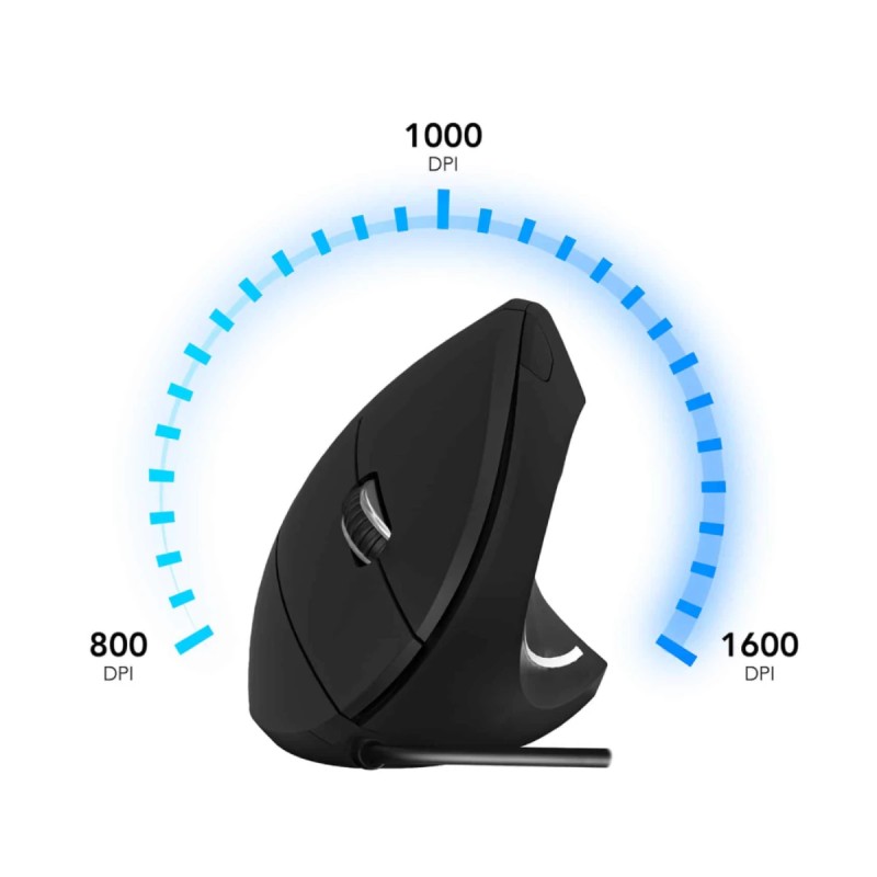 Rato Ergonómico Subblim Glide Vertical Ergo USB Preto