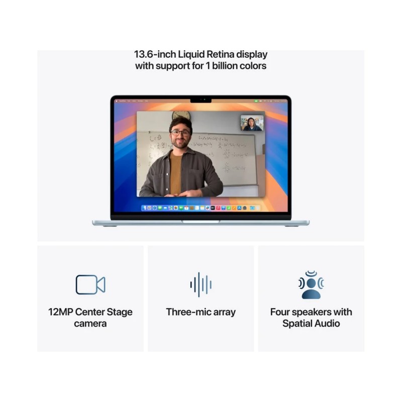 *ReUse Grade A+* MacBook Air APPLE Azul Céu (13.6'' - Apple M4 10-Core - RAM: 16 GB - 512 GB SSD - 10-Core)