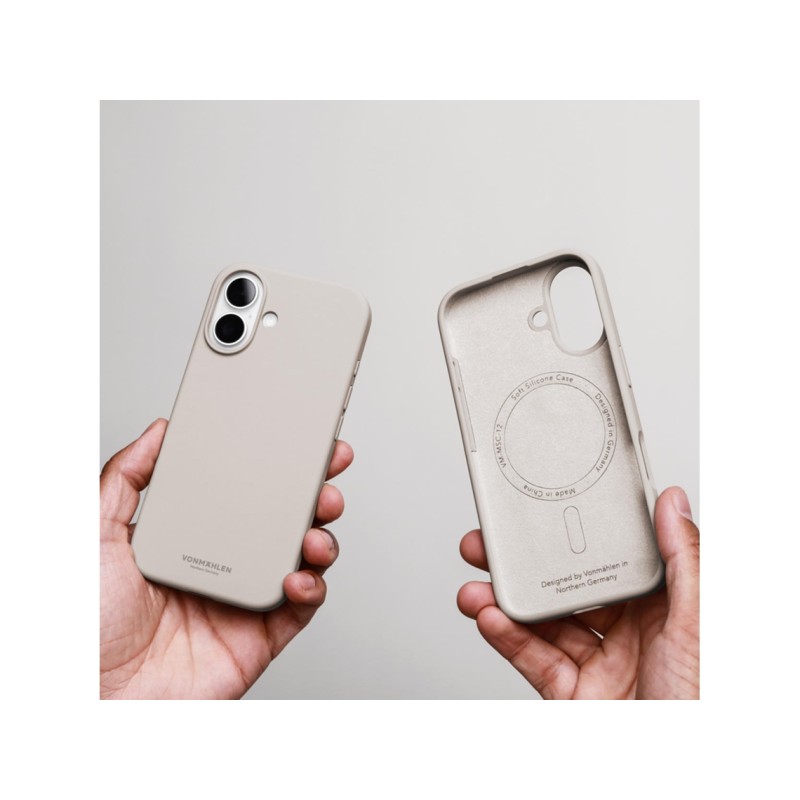 Capa VONMÄHLEN MagSafe Silicone para iPhone 17 (Bege)