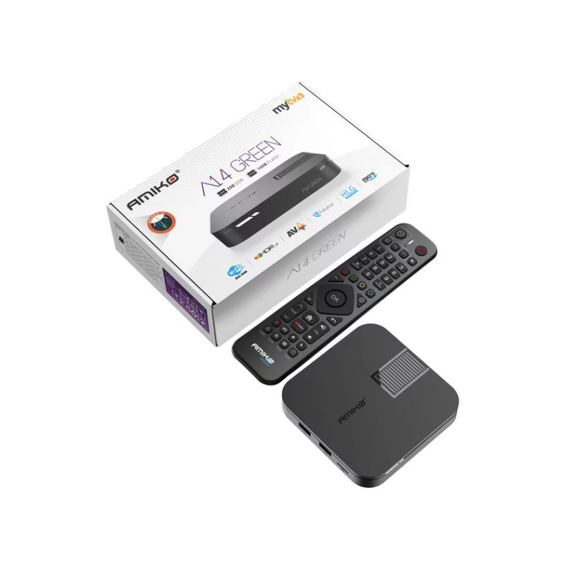 Box IPTV Android OTT Amiko A14 Green 2GB/16GB 4K 2160p MyTV 3