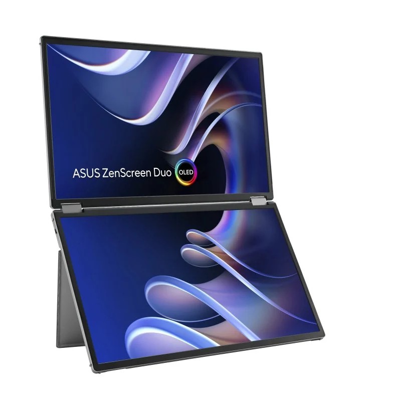 Monitor Asus 14" ZenScreen Duo OLED MQ149CD FHD WUXGA 60Hz 1ms Dobrável Duplo Ecrã HDMI USB-C Prateado