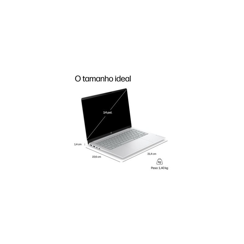 Portátil HP 14-hz0002npx (14'' - Snapdragon X X1-26-100 -RAM: 32 GB - 1 TB SSD - Qualcomm Adreno)