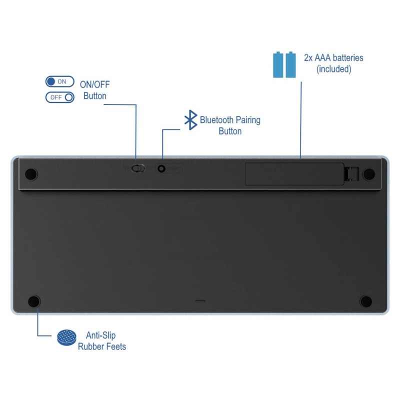 Teclado Ewent Ultra-Slim Bluetooth EW3120 (Português - Cinzento)