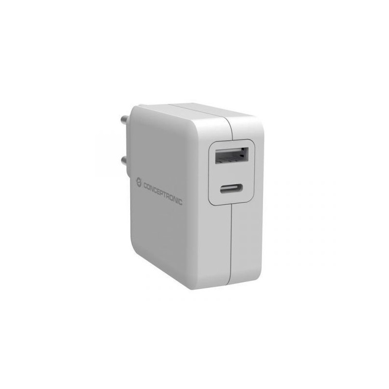 Carregador Conceptronic 2x Portas 30W USB / USB-C White