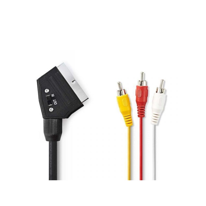 Nedis Cabo Scart Comutável Macho Scart - 3x Rca Macho. - CVGP31130BK20